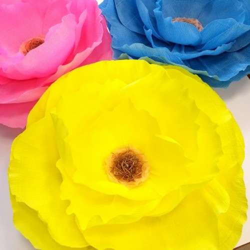 Бумажный цветок для оформления "Ева" yellow
